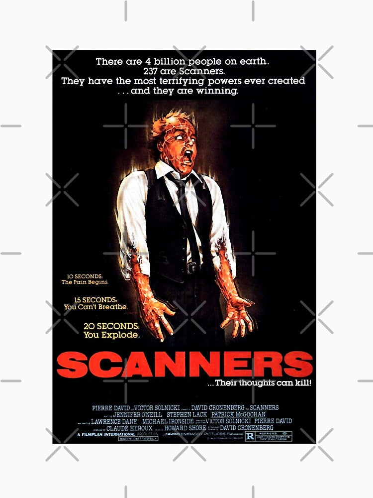 Scanners 1981 Movie Poster Art Halloween Horror movie scifi film by ScannersTuyenHo T-Shirts, Hoodie, Sweatshirt (Image 3)