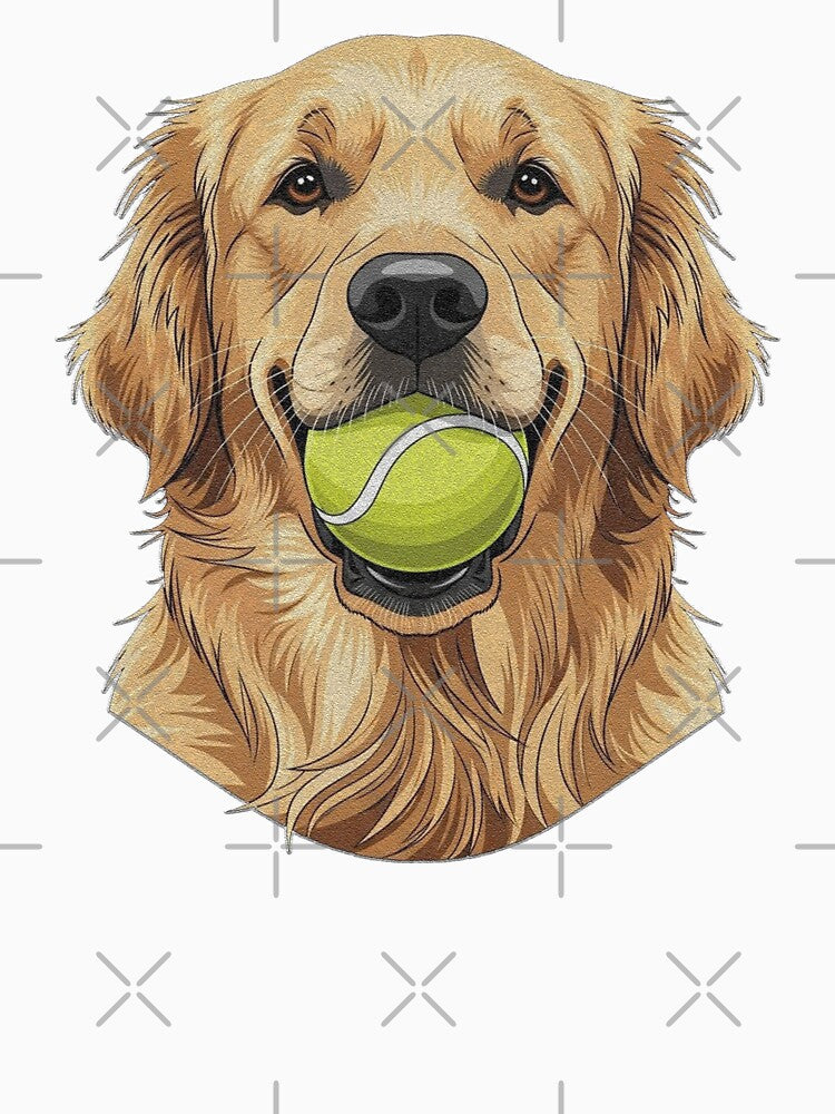 Golden Retriever With Tennis Ball Cute Dog Lover by franktact