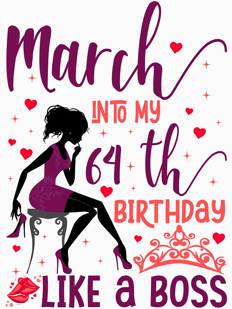 March into my 64th birthday like a boss For Women & Man T-Shirt design by TshirtStoreBD24 Hoodie, Sweatshirt (Image 3)