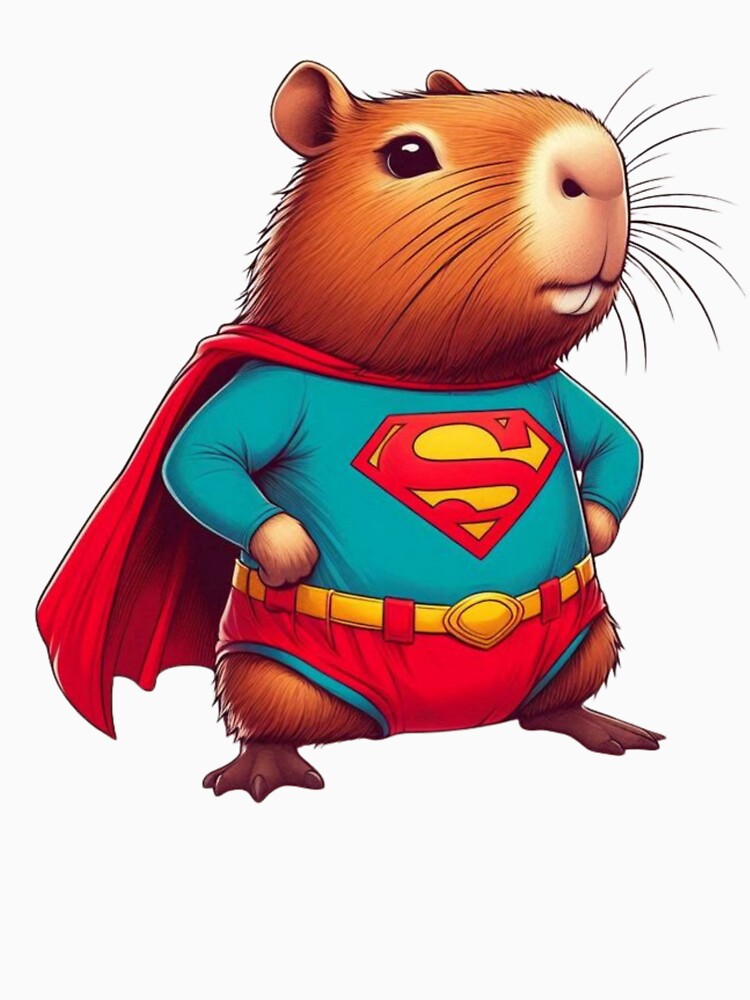 Super Capybara – Cute Superhero Animal Illustration by Just a Pixel T-Shirts, Hoodie, Sweatshirt | BlankRebels.com (Image 3)