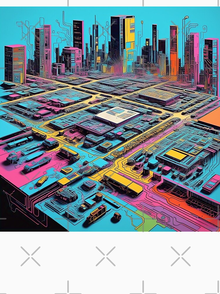 Neon Grid Metropolis by Esterlane T-Shirts, Hoodie, Sweatshirt | BlankRebels.com (Image 3)