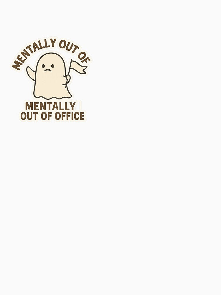 Mentally Out of Office – Cute Ghost with a Flag by Glowupmood T-Shirts, Hoodie, Sweatshirt | BlankRebels.com (Image 3)