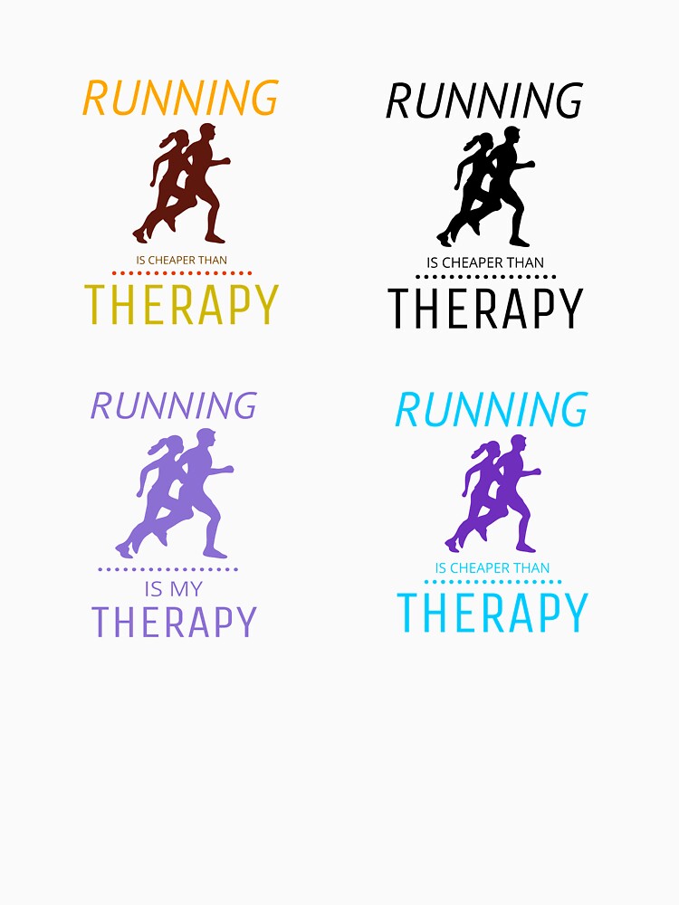 Running Is My Therapy Sticker by colortrends T-Shirts, Hoodie, Sweatshirt | BlankRebels.com (Image 3)