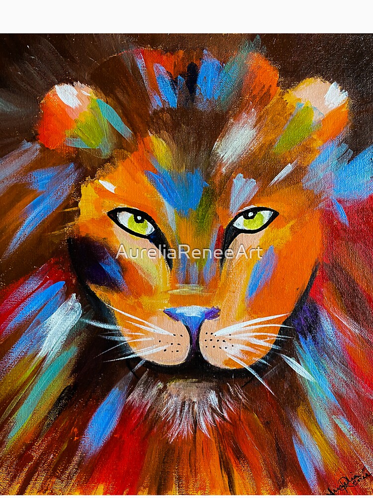Lion "Colour Me King" Abstract Painting by AureliaReneeArt T-Shirts, Hoodie, Sweatshirt | BlankRebels.com (Image 3)