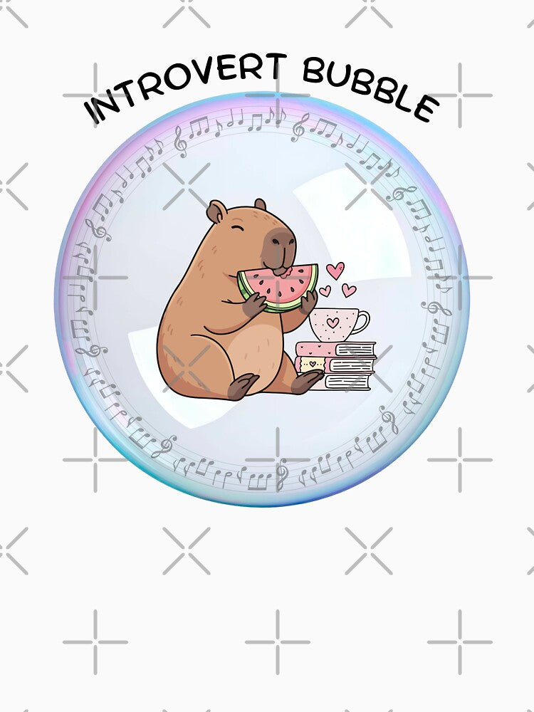 Introvert Bubble, Cute Capybara reading & coffee sticker by Lynxaria T-Shirts, Hoodie, Sweatshirt | BlankRebels.com (Image 3)