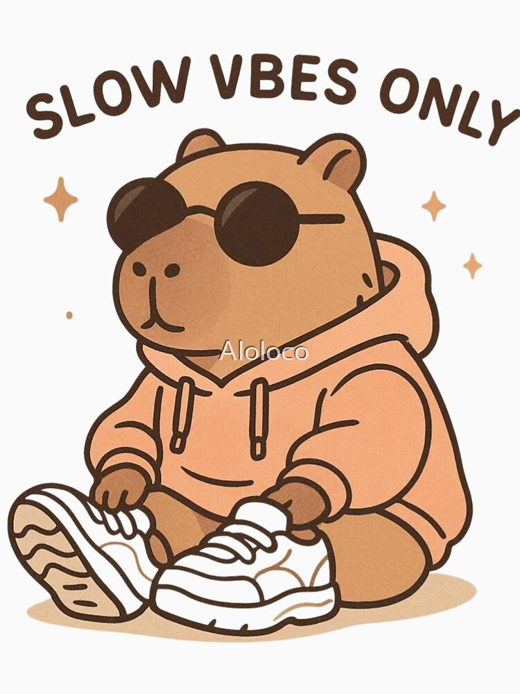 Soft Energy Capybara Boy Kawaii Illustration T-Shirts, Hoodie, Sweatshirt