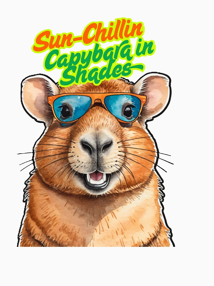 Sun-Chillin Capybara in Shades by TheRidhart T-Shirts, Hoodie, Sweatshirt | BlankRebels.com (Image 3)