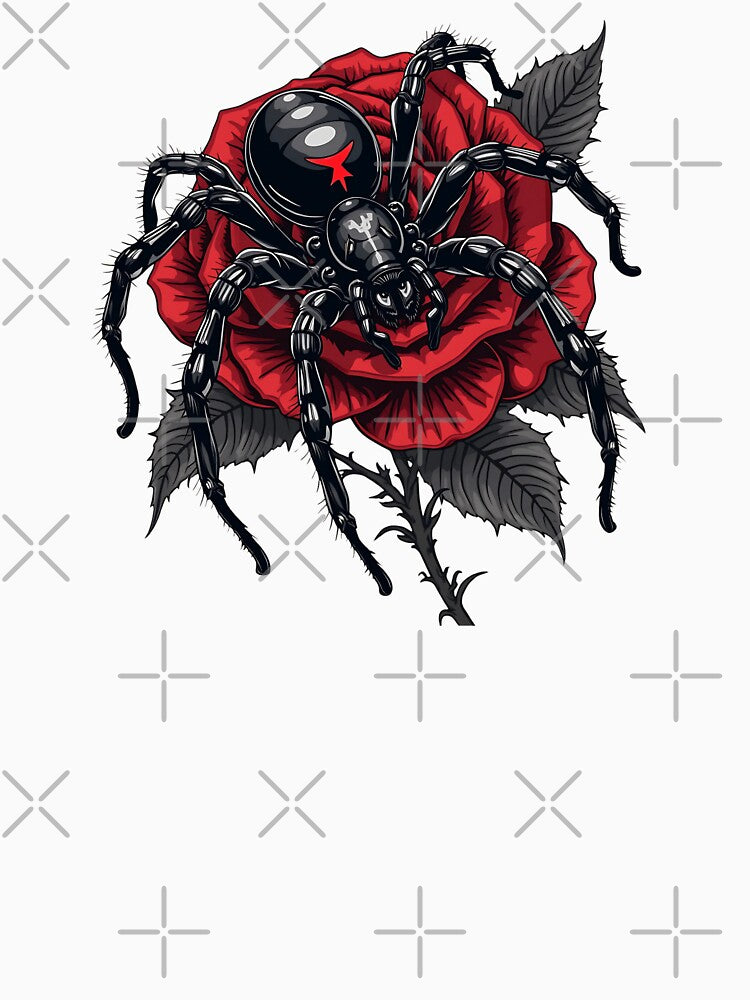 Gothic Spider Rose by VibeTCreations T-Shirts, Hoodie, Sweatshirt | BlankRebels.com (Image 3)
