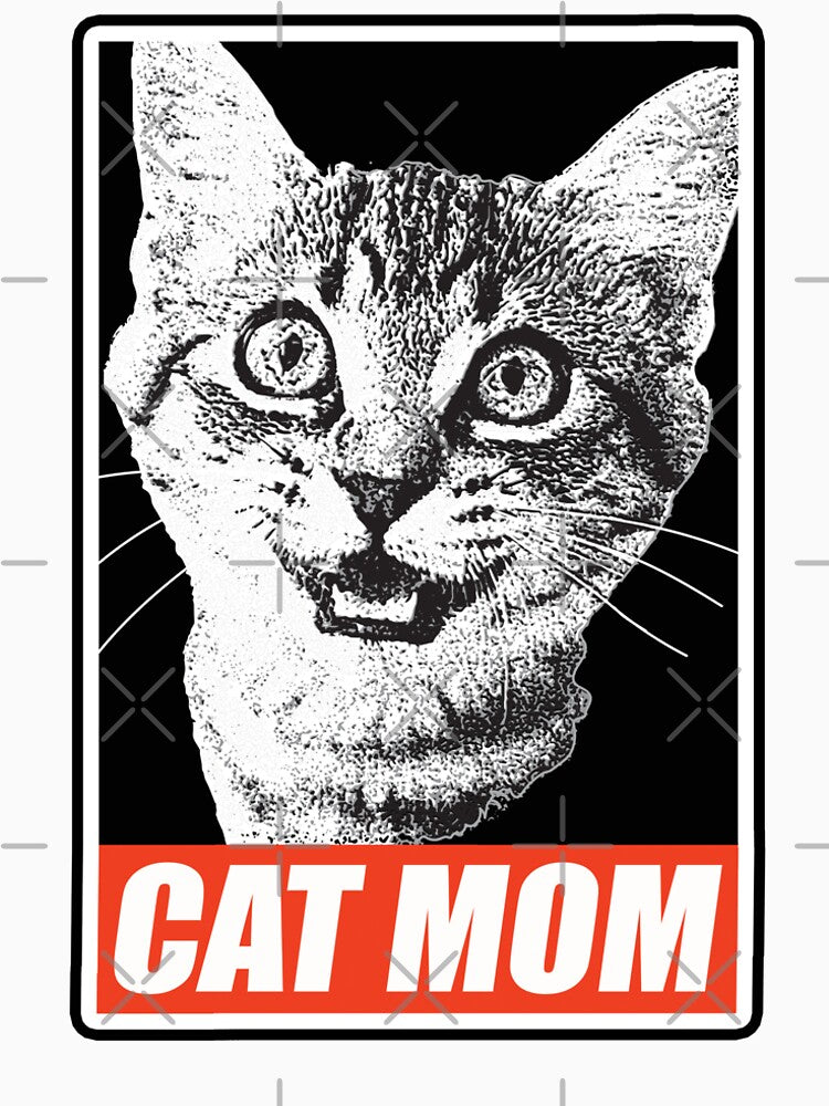 "Cat Mom - Funny Retro Obey Style Cat Design" by EBBSW T-Shirts, Hoodie, Sweatshirt | BlankRebels.com (Image 2)