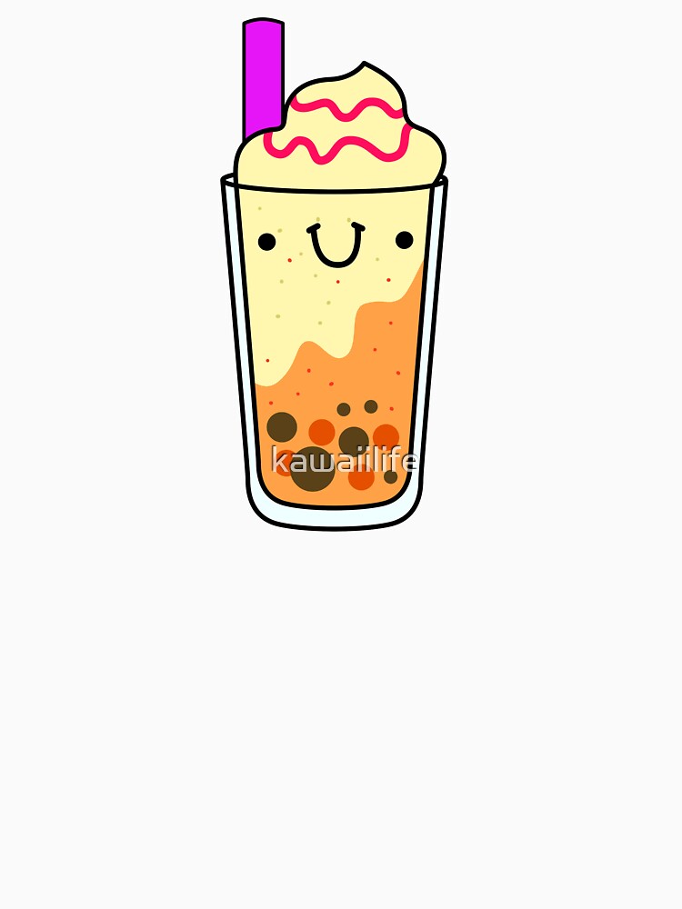 Kawaii Peach Boba Tea Smoothie by kawaiilife T-Shirts, Hoodie, Sweatshirt | BlankRebels.com (Image 3)