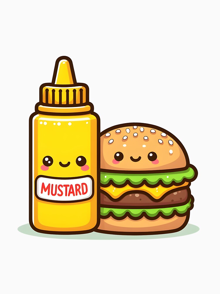 Kawaii Burger Sitting Beside Mustard Bottle by CanvasCutie T-Shirts, Hoodie, Sweatshirt | BlankRebels.com (Image 3)