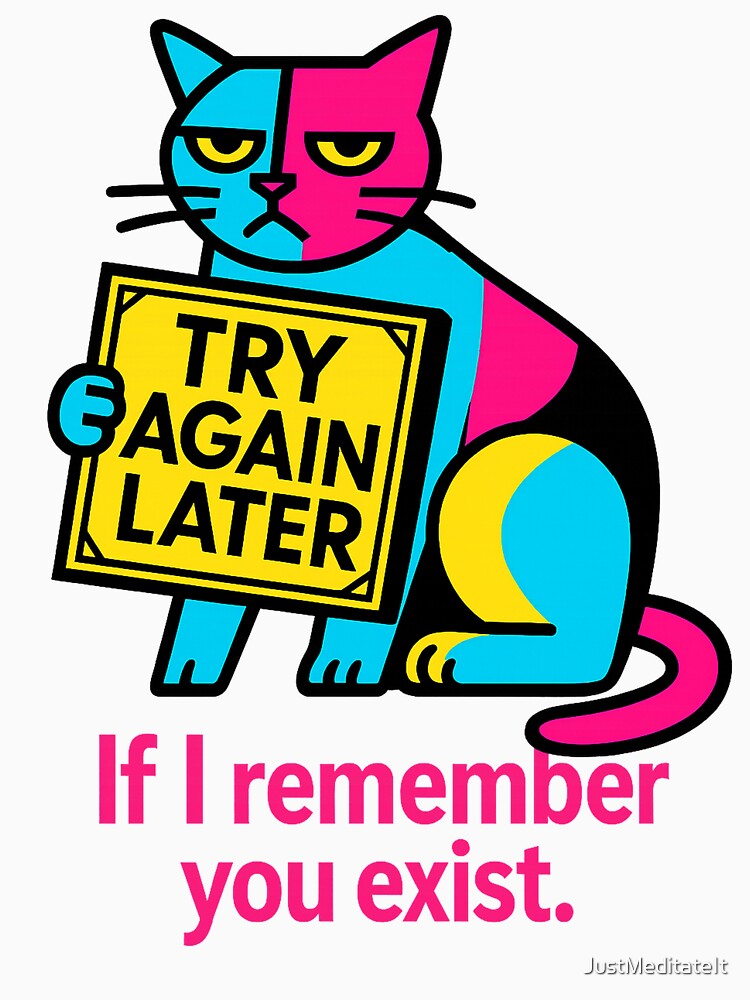 Try again later. If I remember you exist! – Humorous T-Shirt and Hoodie for Antisocial Introverts – Cozy Vibes for Remote Workers by JustMeditateIt