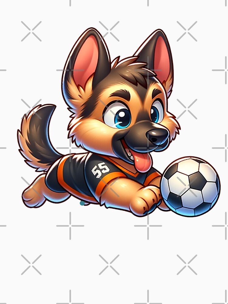 Puppy playing with soccer ball gift for guy by NeaftyFinds