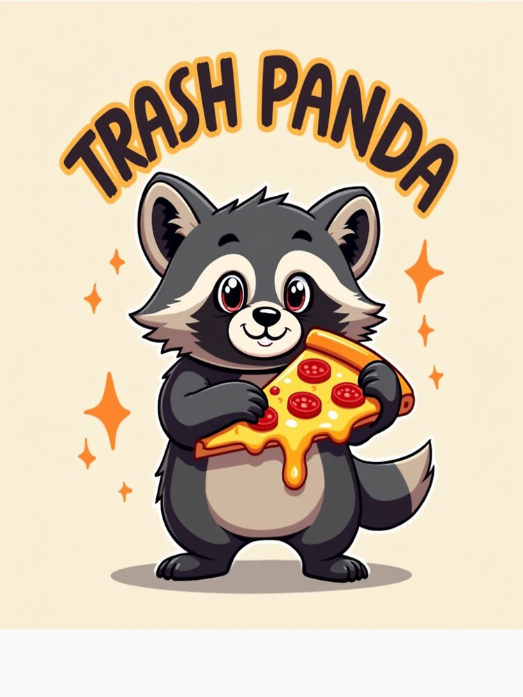 Trash Panda Pizza Lover - Cute Kawaii Raccoon Illustration by jaksa429 T-Shirts, Hoodie, Sweatshirt (Image 2)
