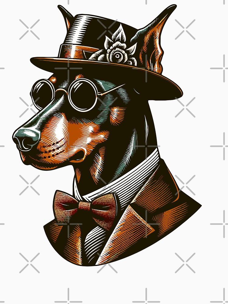 Doberman Vintage Art Doberman gift Dog Vintage Art Decor by ElegantCat T-Shirts, Hoodie, Sweatshirt (Image 3)