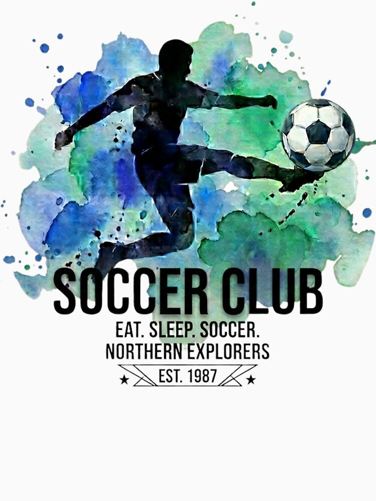 Watercolor Soccer Player Eat Sleep Soccer Club by SleepyPanda_Designs