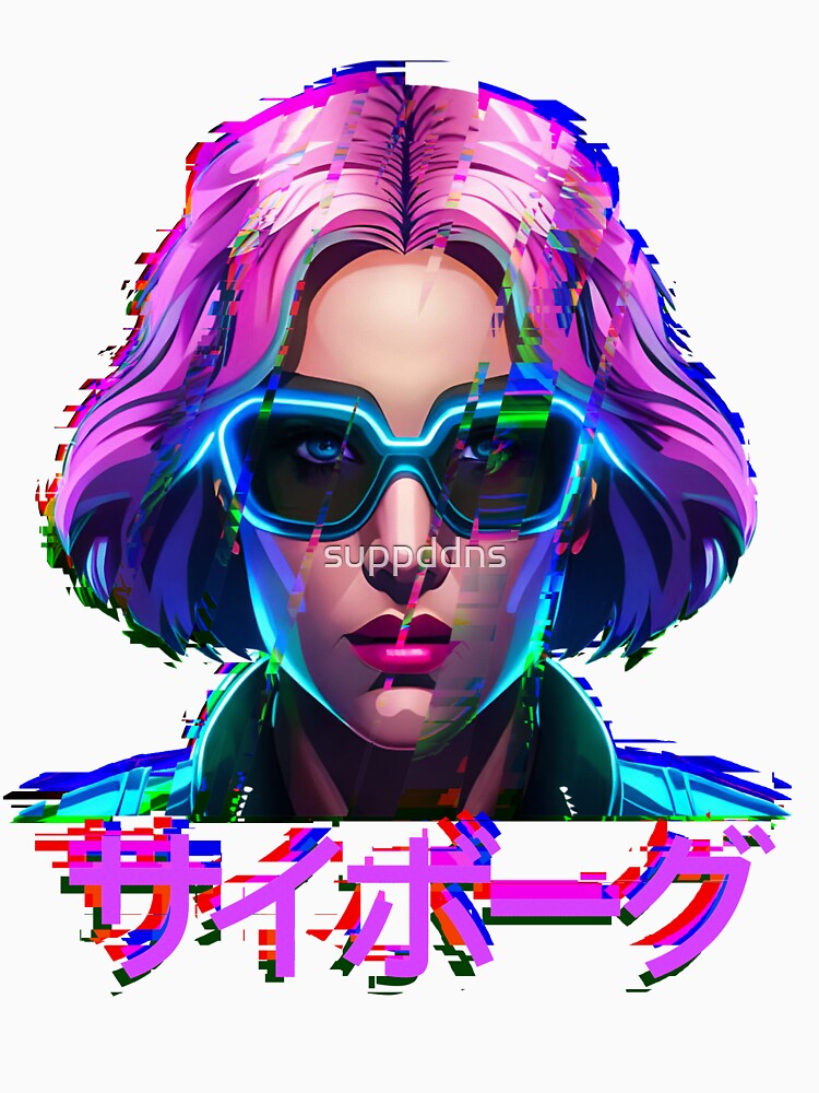 Glitched cyberpunk girl by suppddns T-Shirts, Hoodie, Sweatshirt | BlankRebels.com (Image 3)