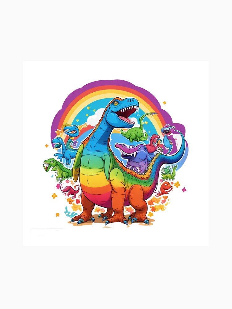 A cute clipart of rainbow coloured dinosaurs.. by Vegasstickers T-Shirts, Hoodie, Sweatshirt | BlankRebels.com (Image 3)