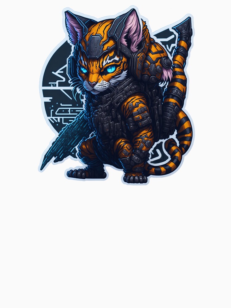 Cool Cyber Cat Fantasy Inspired Art T-Shirts, Hoodie, Sweatshirt