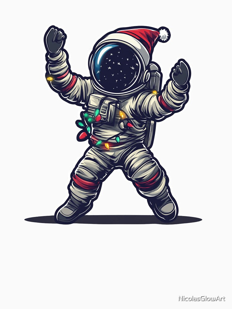 Dancing Christmas Astronaut by NicolasGlowArt T-Shirts, Hoodie, Sweatshirt | BlankRebels.com (Image 3)
