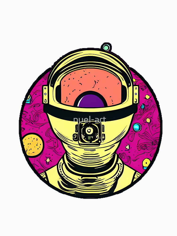 Astronaut Head On Colorful Abstract Background by nuel-art T-Shirts, Hoodie, Sweatshirt | BlankRebels.com (Image 3)