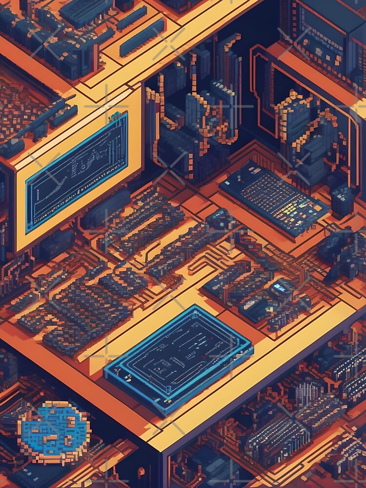 Pixel Circuit Dreams – Abstract Motherboard Digital Art by Esterlane T-Shirts, Hoodie, Sweatshirt | BlankRebels.com (Image 3)