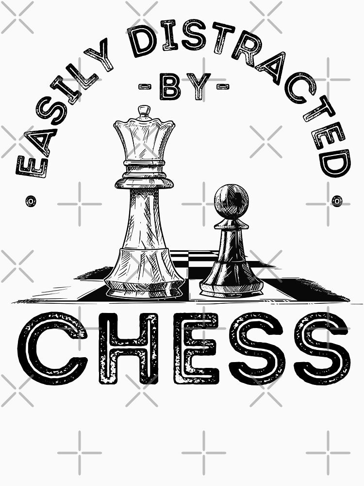 Easily Distracted by Chess, Vintage Chess Board by lagunaklein T-Shirts, Hoodie, Sweatshirt | BlankRebels.com (Image 3)