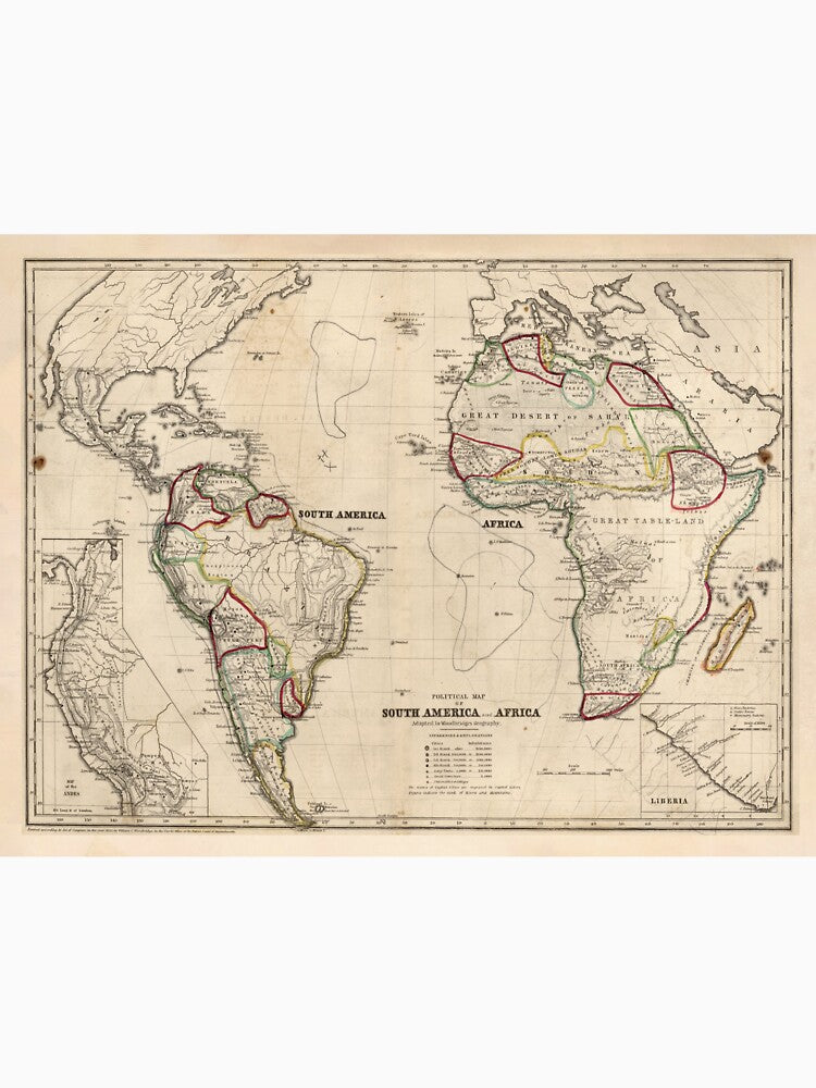 Old Atlantic Ocean Map (1849) Vintage Nautical Chart by BravuraMedia T-Shirts, Hoodie, Sweatshirt | BlankRebels.com (Image 3)