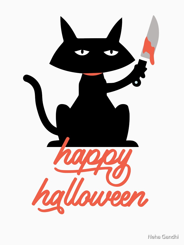 Halloween Cat by Neha Gandhi T-Shirts, Hoodie, Sweatshirt | BlankRebels.com (Image 3)
