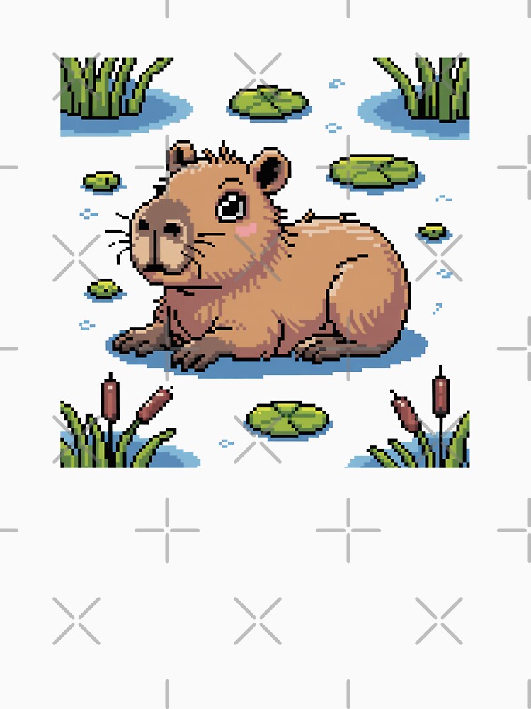 Cute Pixel Art Capybara - Funny Pixel Animal Pattern by MonkiFlipp