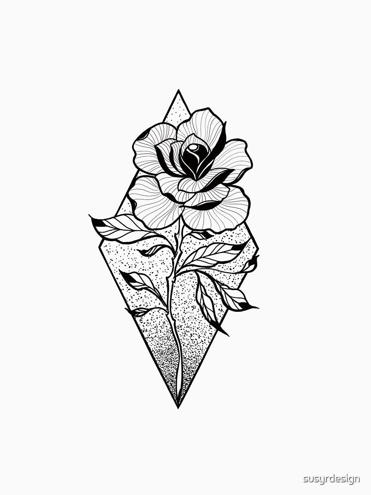 Rose - Tattoo style by susyrdesign T-Shirts, Hoodie, Sweatshirt | BlankRebels.com (Image 3)