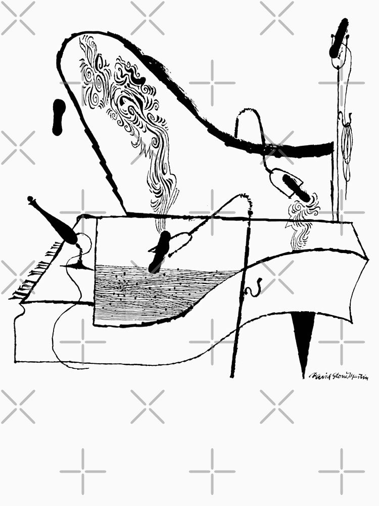Piano Vintage Illustration by David Stone Martin by Grafixo-Sur T-Shirts, Hoodie, Sweatshirt | BlankRebels.com (Image 2)