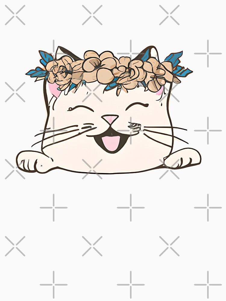 Cute Cat Meow  Smile with crown floral vintage by BOHOVIN T-Shirts, Hoodie, Sweatshirt | BlankRebels.com (Image 3)