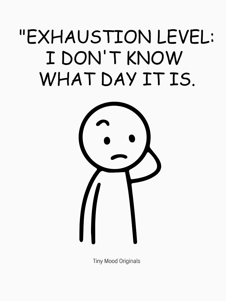 EXHAUSTION LEVEL: I DON'T KNOW  WHAT DAY IT IS.  – Funny Office Quote Design by eivicraft T-Shirts, Hoodie,... (Image 3)