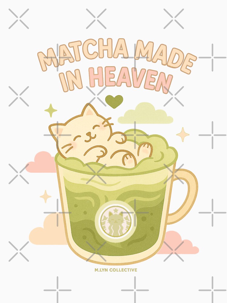 Matcha Made in Heaven – Relaxing Cat in Iced Matcha by MLynCollective T-Shirts, Hoodie, Sweatshirt (Image 3)