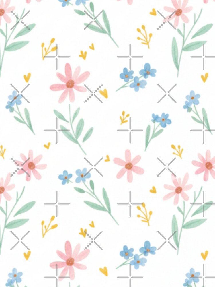 Pastel Floral Seamless Pattern – Cute Wildflower Botanical Illustration by FashioonTrends T-Shirts, Hoodie,... (Image 3)