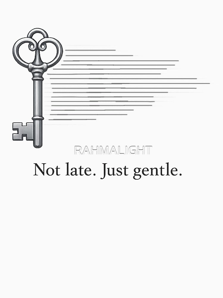 Still Waiting – Minimal Key & Time Lines Art | Not Late Just Gentle Typography Design by RAHMALIGHT T-Shirts,... (Image 3)