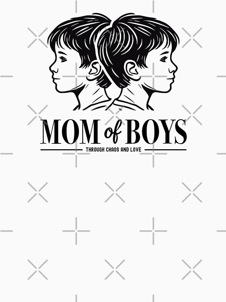 Mom of Boys - Through Chaos and Love | Boy Head Silhouettes by Infinitee8hirts T-Shirts, Hoodie, Sweatshirt (Image 3)