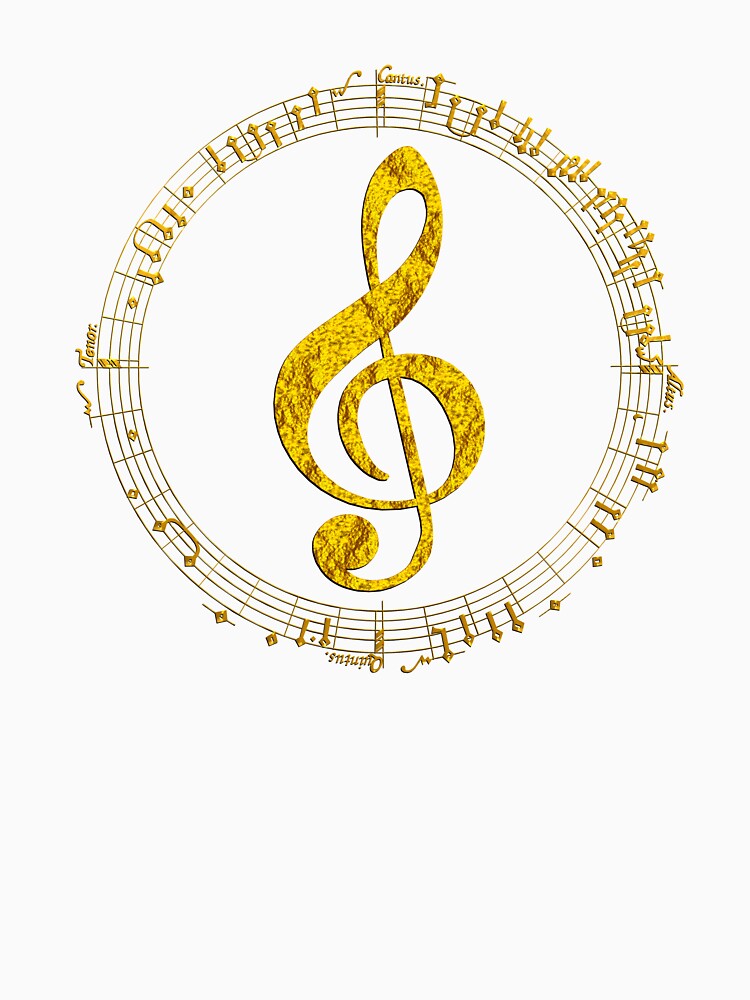 Golden Treble Clef Inside a Circle of Music Notes by CoolDoodles T-Shirts, Hoodie, Sweatshirt | BlankRebels.com (Image 3)