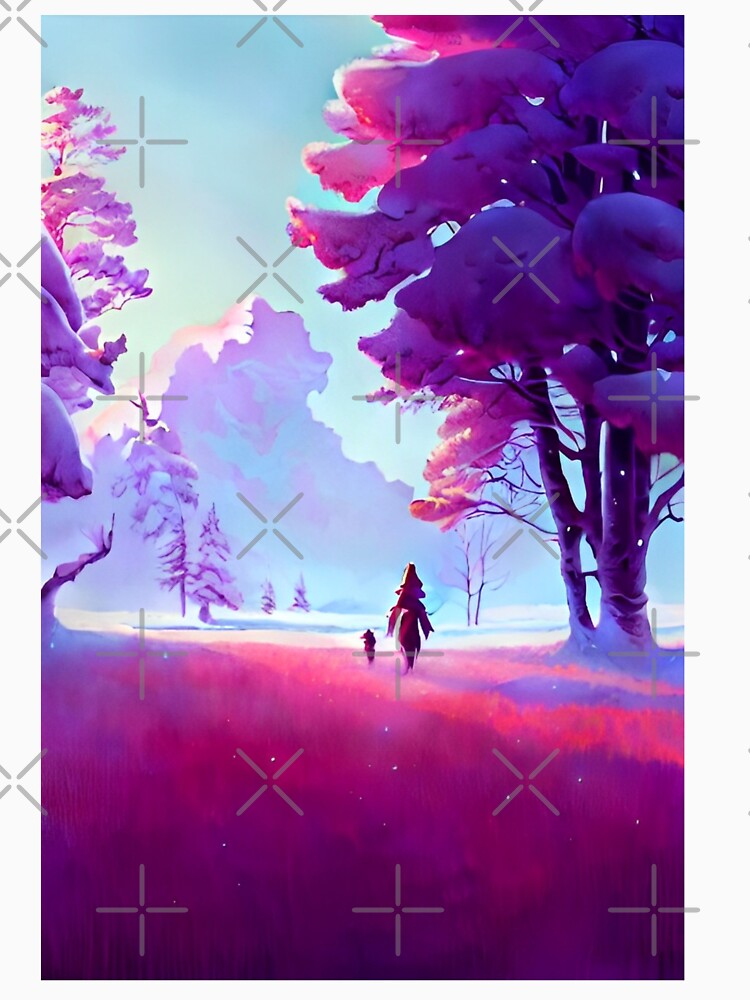 Anime Mom & Daughter Snowy Autumn Forest Landscape by Trendy-Now T-Shirts, Hoodie, Sweatshirt | BlankRebels.com (Image 3)