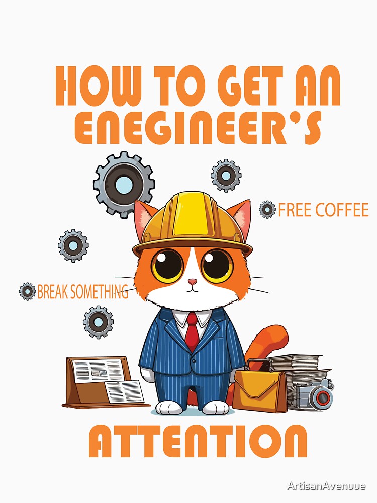 How To Get An Engineers Attention quote Funny Engineer Funny Cat by ArtisanAvenuue T-Shirts, Hoodie, Sweatshirt (Image 3)
