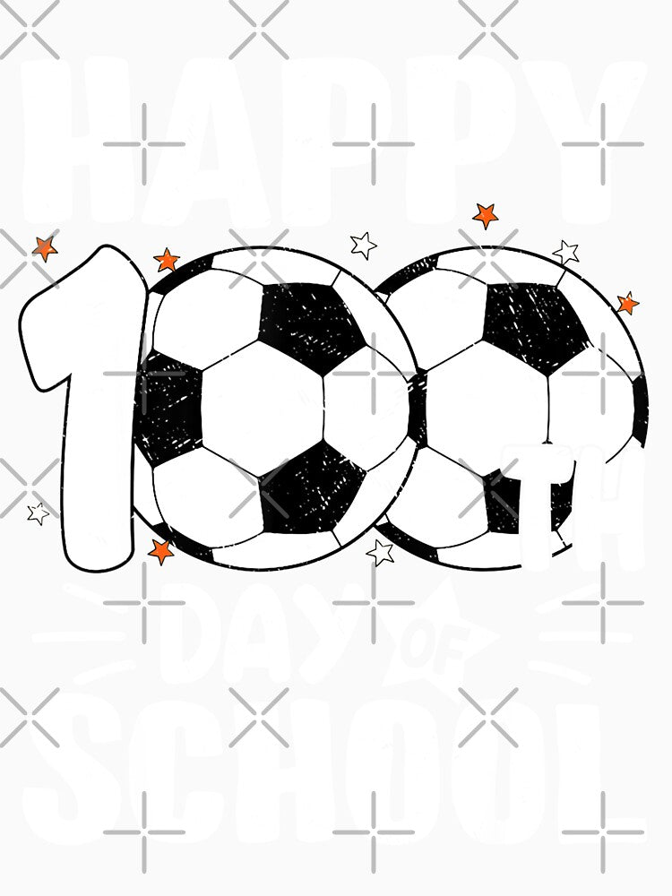 Soccer Happy 100th Day Of School Tshirt Kids Teacher T-Shirt by stanton88