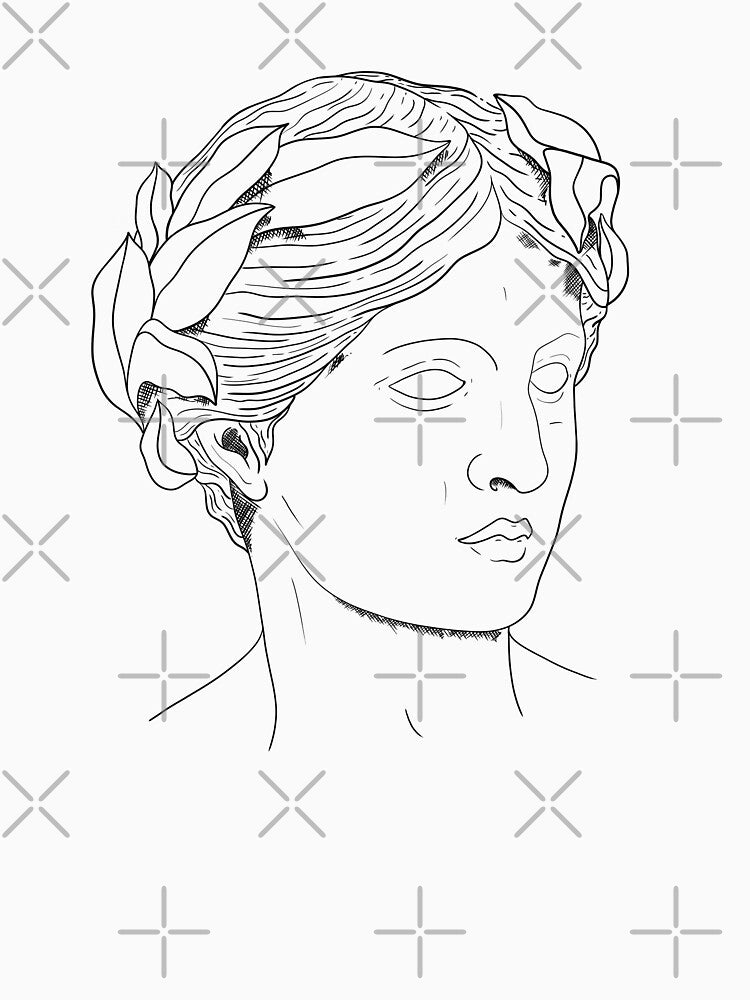 sculpture with laurel bouquet on the head, transparent background by Elifndz T-Shirts, Hoodie, Sweatshirt (Image 3)