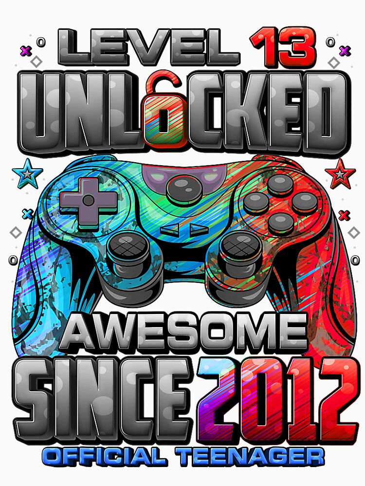 Level Thirteen Unlocked Gamer Awesome Since Twelve T-Shirts, Hoodie, Sweatshirt