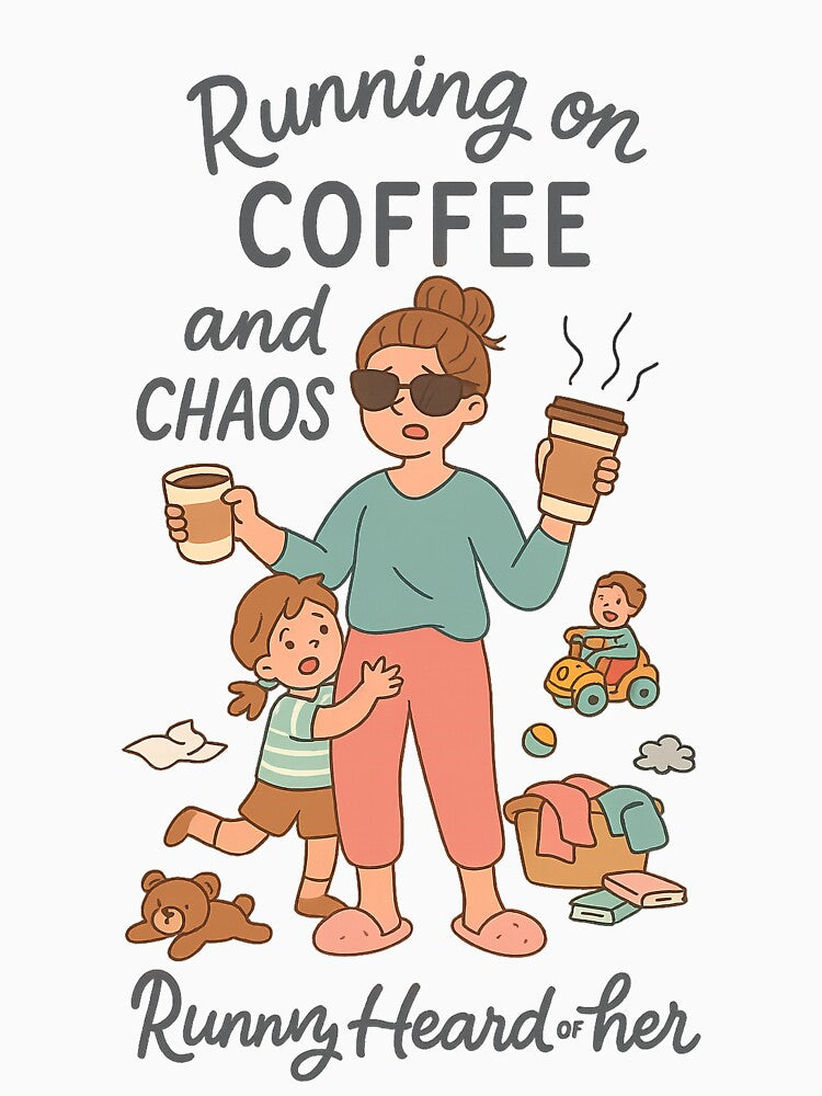 Running on Coffee and Chaos Funny Mom Life by Rushurban T-Shirts, Hoodie, Sweatshirt | BlankRebels.com (Image 3)