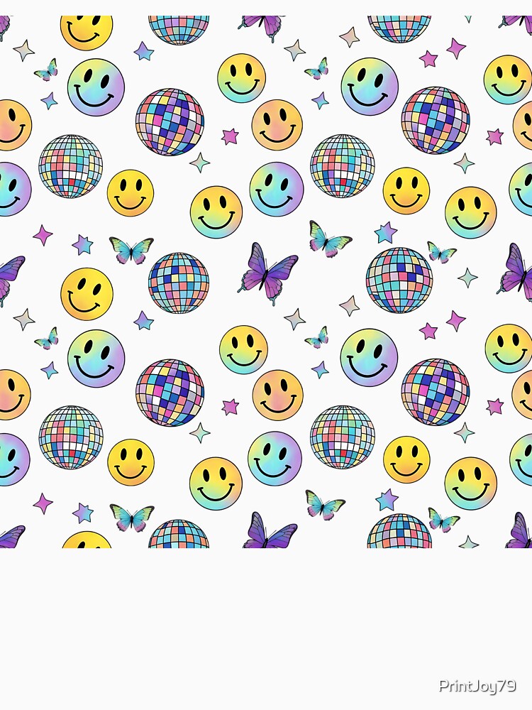 Colorful Retro Disco Pattern Design by PrintandJoy T-Shirts, Hoodie, Sweatshirt | BlankRebels.com (Image 3)