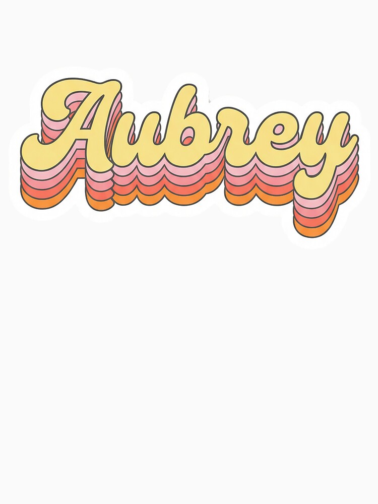 Aubrey Name - Retro Pastel Script Lettering with Layered 70s Style by BADGECRAFT STUDIO T-Shirts, Hoodie,... (Image 3)