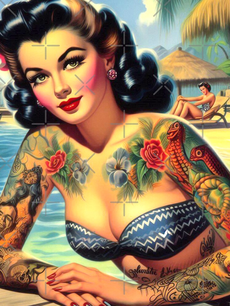 Vintage Tattooed Pin Up by PulpVintage T-Shirts, Hoodie, Sweatshirt | BlankRebels.com (Image 3)