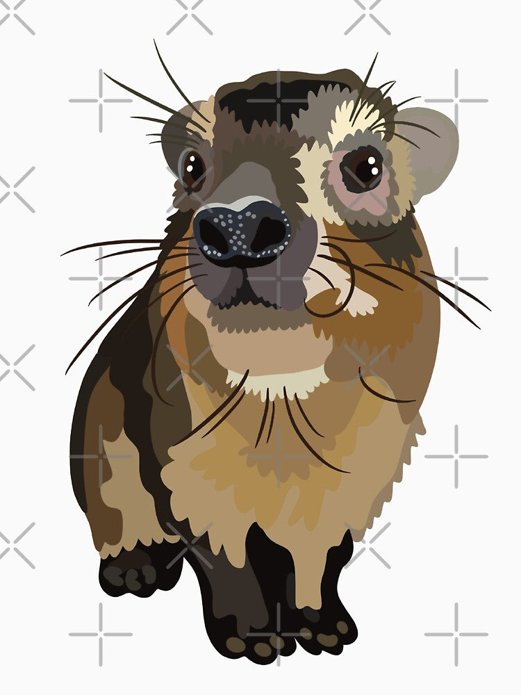 R is for Rock Hyrax,Rock Hyrax – Unique African Mammal Wildlife Illustration by PrettylittlepastelUk T-Shirts,... (Image 3)