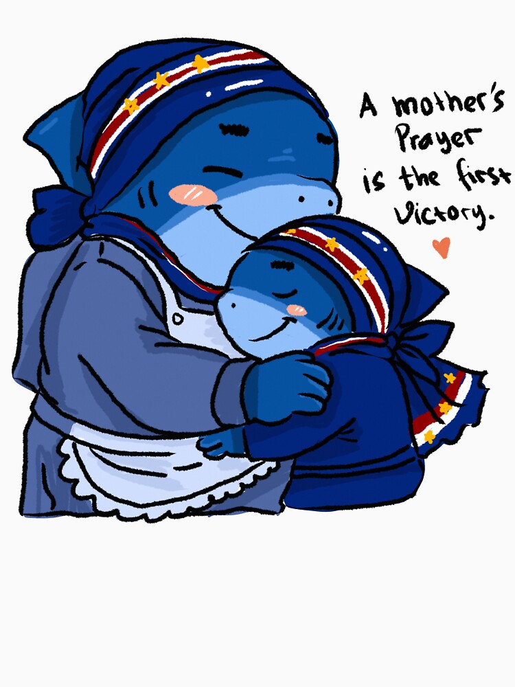 A Mother’s Prayer Is the First Victory – Cute Cape Verde Shark Soccer Illustration by chupichapa